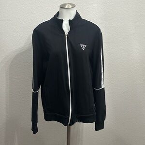 Men's Guess Black Jacket with White Accents